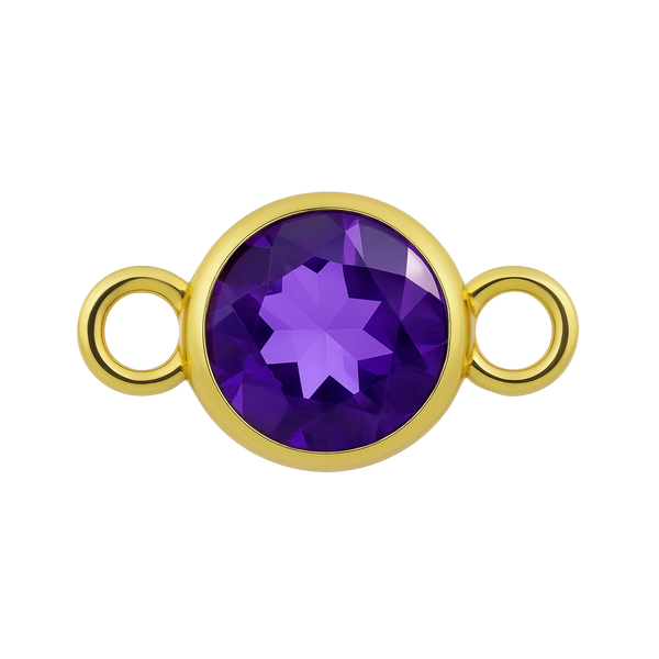 Diamond or Gemstone Bezel Bracelet/Necklace Charm in 14K Yellow Gold