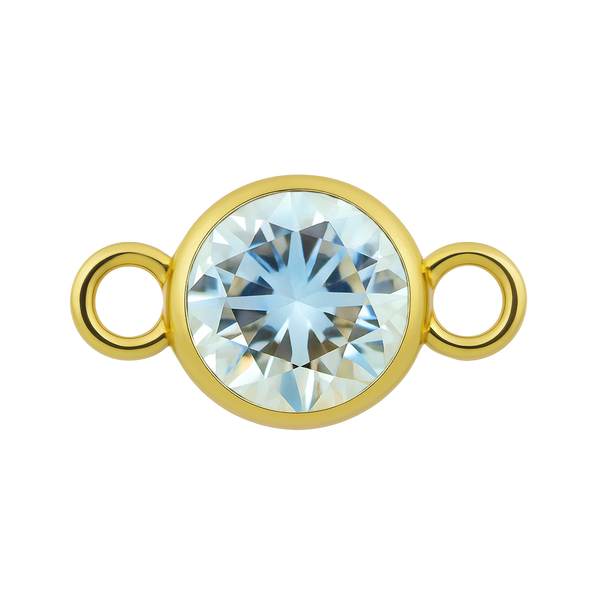Diamond or Gemstone Bezel Bracelet/Necklace Charm in 14K Yellow Gold