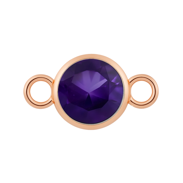 Diamond or Gemstone Bezel Bracelet/Necklace Charm in 14K Pink Gold