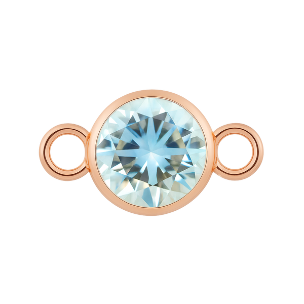 Diamond or Gemstone Bezel Bracelet/Necklace Charm in 14K Pink Gold