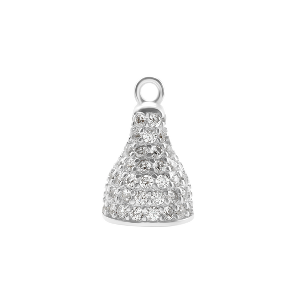 Cap Ends with CZ's Included in Sterling Silver (13 x 8 mm)