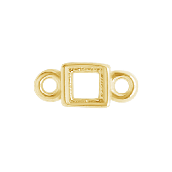 Square Bezel Pendant in 14K Gold (2.50 mm - 3.00 mm)