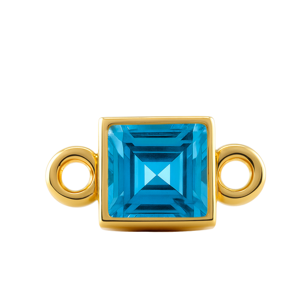 Diamond or Gemstone Square Bezel Bezel/Necklace Charm in 14K Yellow Gold