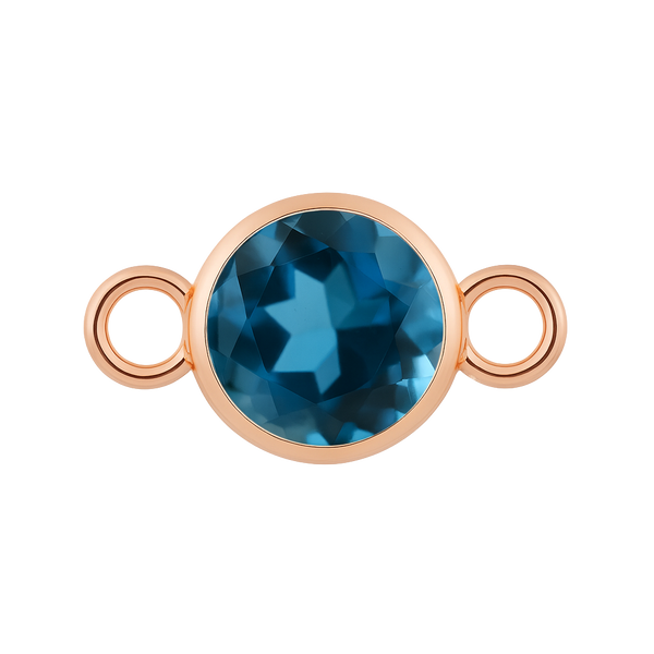 Diamond or Gemstone Bezel Bracelet/Necklace Charm in 14K Pink Gold