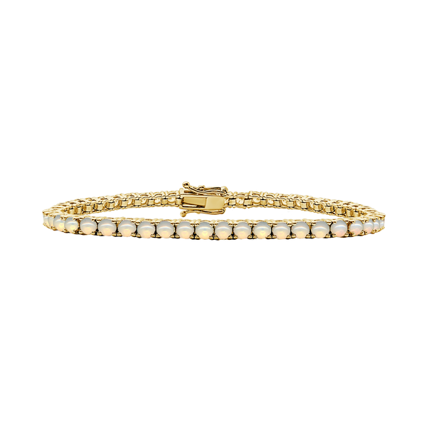 Tennis Bracelet with Opal Stones (October Birthstones) in 14K Gold (1.75 mm - 4.0 mm)