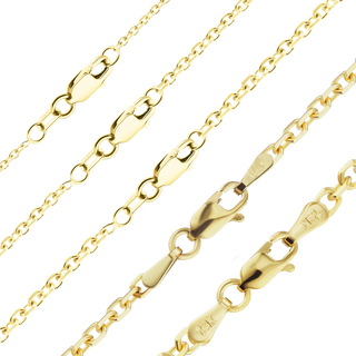 Finished Diamond Cut Round Cable Anklet in 14K Yellow Gold (1.05 mm - 3.00 mm)