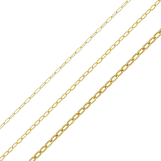 Bulk / Spooled Elongated Flat Cable Chain in 14K Yellow Gold (0.80 mm - 1.20 mm)