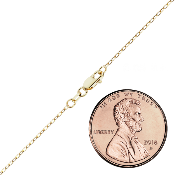 Finished Elongated Cable Necklace in 14K Yellow Gold (0.85 mm - 5.90 mm)