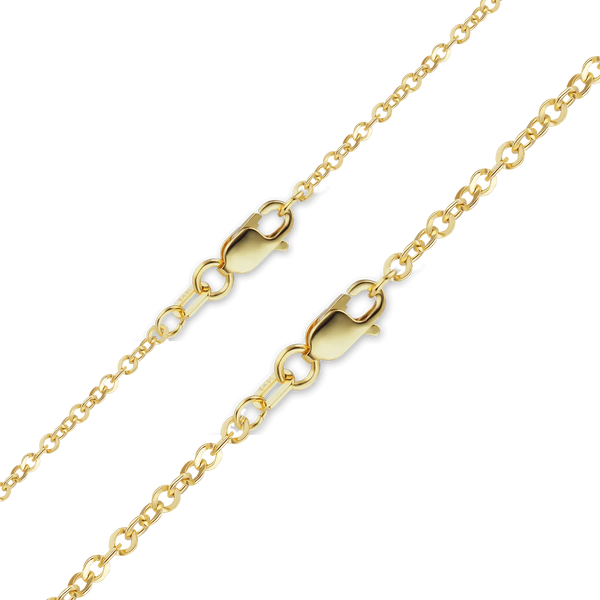 Finished Flat Twisted Cable Anklet in 14K Yellow Gold (1.20 mm - 1.62 mm)