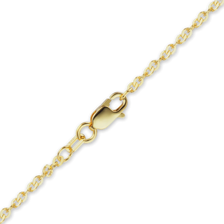 Finished Flat Twisted Cable Anklet in 14K Yellow Gold (1.20 mm - 1.62 mm)