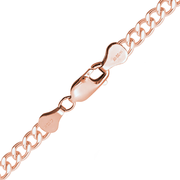 Finished Curb Bracelet in 14K Pink Gold-Filled (3.30 mm)