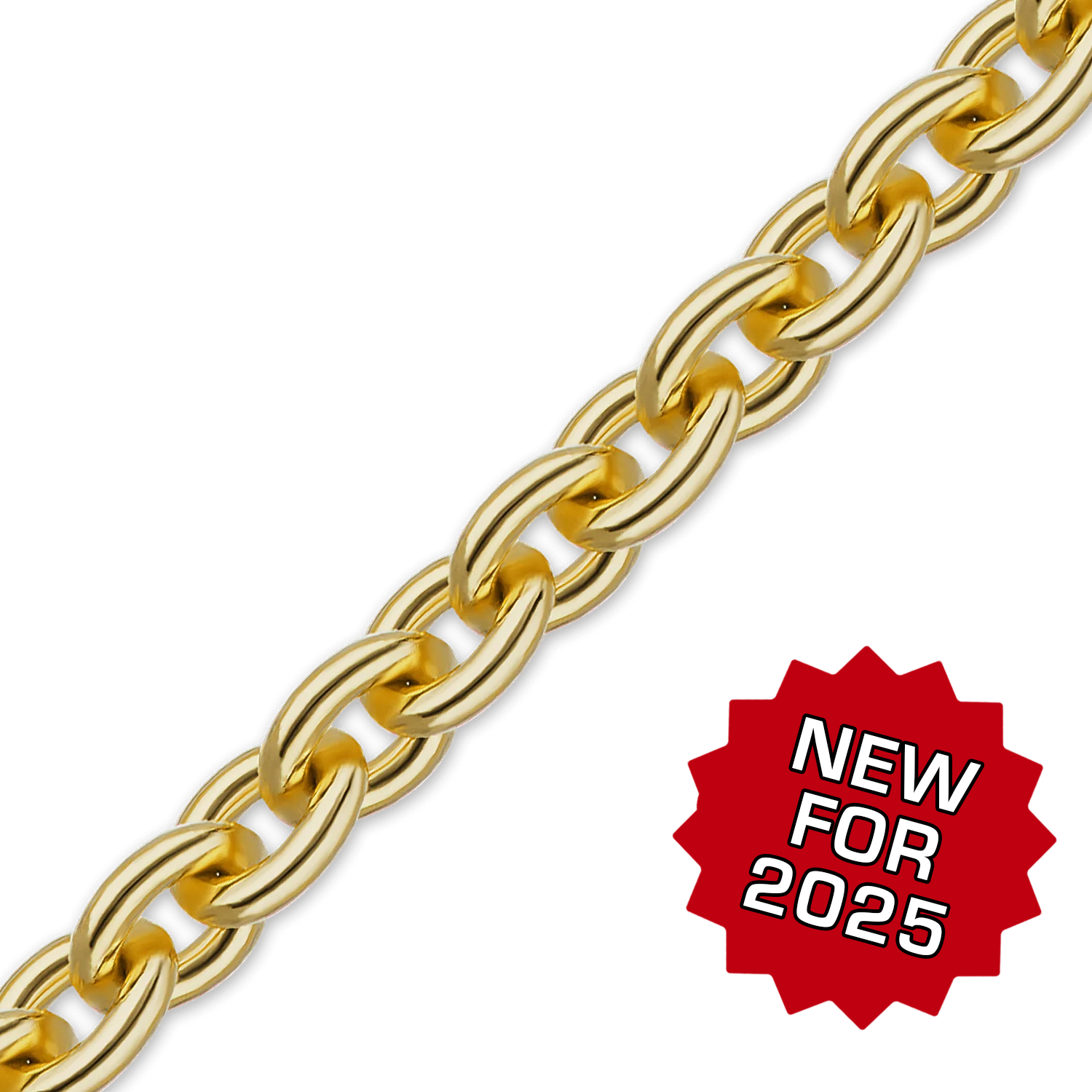 Wholesale Bulk / Spooled Heavy Round Semi-Solid Cable Chain in 14K