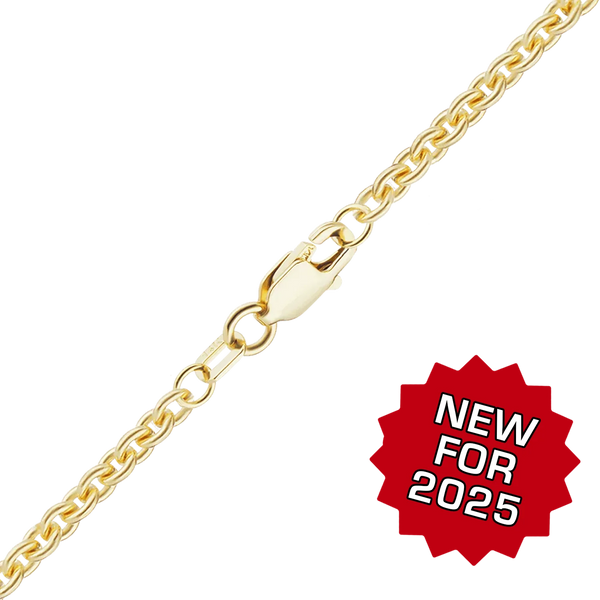 Finished Heavy Round Semi-Solid Cable Bracelet in 14K Yellow Gold (1.05 mm - 3.80 mm)