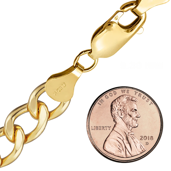 Finished Light Flat Curb Anklet in 14K Gold-Filled (4.30 mm - 10.80 mm)