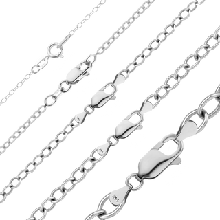 Finished Light Round Cable Bracelet in 14K White Gold (1.00 mm - 4.60 mm)