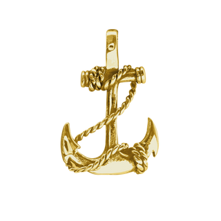 Anchor with Rope Charm in Sterling Silver (35 x 24mm)