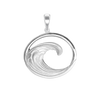 Wave in Circle Charm in Sterling Silver (36 x 26mm)