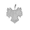 Maple Leaf Charm in Sterling Silver with CZ's (28 x 20mm)