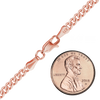 Finished Classic Curb Bracelet in 14K Pink Gold (1.23 mm - 3.40 mm)