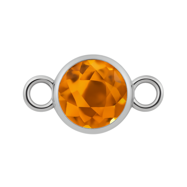 Diamond or Gemstone Bezel Bracelet/Necklace Charm in 14K White Gold