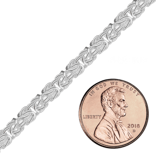 Bulk / Spooled Classic Byzantine Handmade Chain in Sterling Silver (4.50 mm - 6.60 mm)