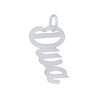 Diva Name Plate Charm in Sterling Silver