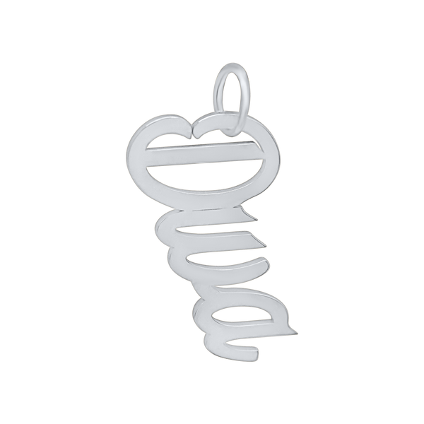 Diva Name Plate Charm in Sterling Silver