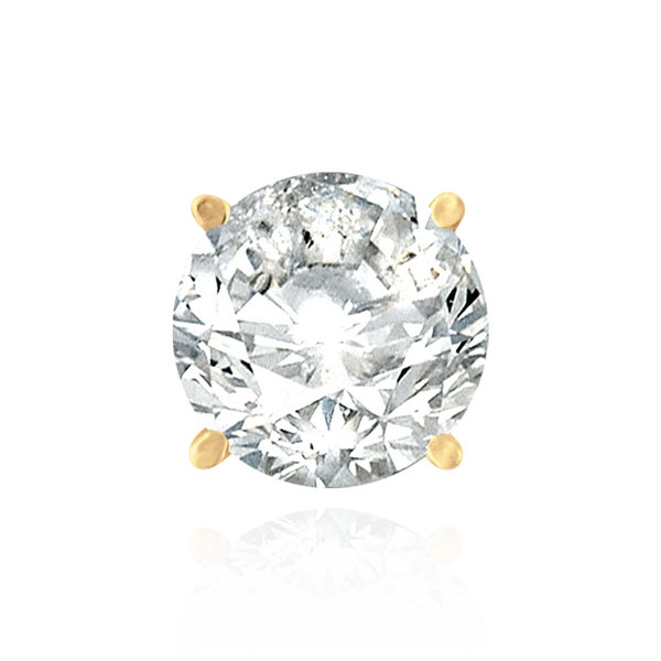 14K Gold, 18K Round Four Prong Martini Basket Style Earrings with Screw Post