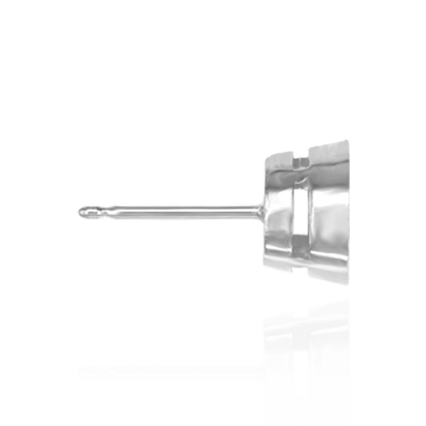 Round Bezel Earrings with Airline with Push Post