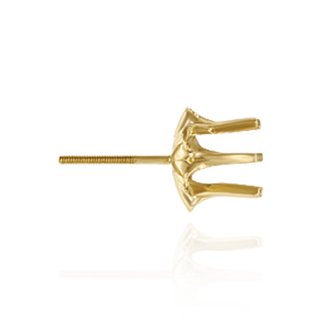 14K Gold Round Buttercup Earrings with Screw Post