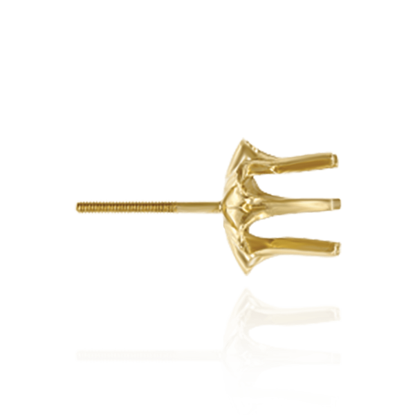 14K Gold Round Buttercup Earrings with Screw Post