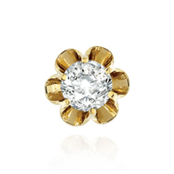 14K Gold Round Buttercup Earrings with Screw Post