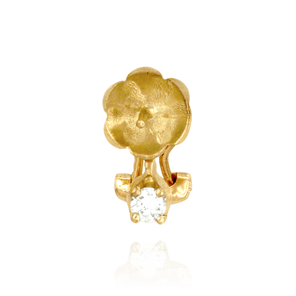 Earrings Clips with Dapped Backs and Diamond (12 x 11 mm - 13 x 11 mm)