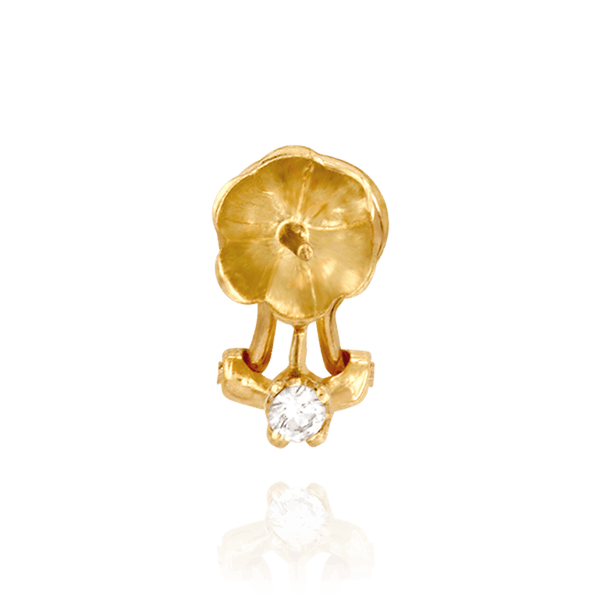 Earrings Clips with Dapped Backs and Diamond (12 x 11 mm - 13 x 11 mm)