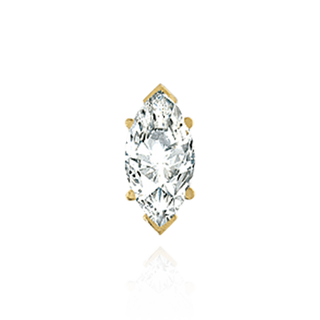 14K Gold Marquise Shape V-End Filigree Earrings