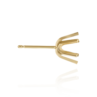 14K Gold Round Six Prong Earrings with Push Post