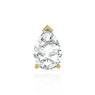 14K Gold Pear Shape V-End Filigree Earrings with Push Post