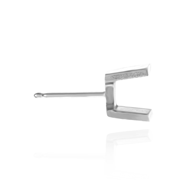 Bar Set Bezel Earrings for Round Stone with Push Post