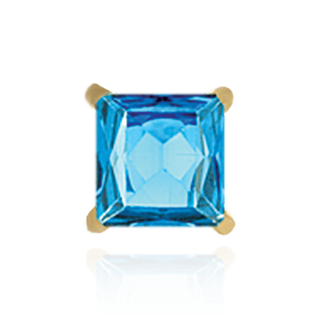 14K Gold, 18K Gold, Platinum, Sterling Silver Square Four Prong Flat Side Earrings with Push Post