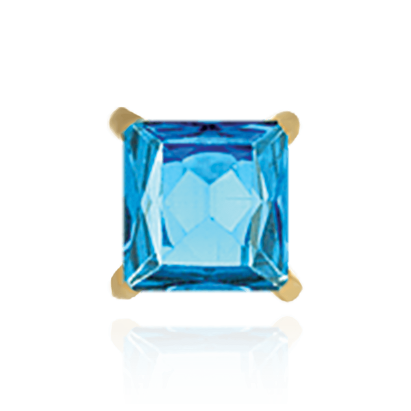 14K Gold, 18K Gold, Platinum, Sterling Silver Square Four Prong Flat Side Earrings with Push Post