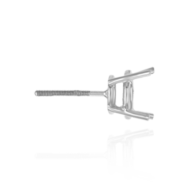 Round Four Prong Standard Weight Basket Earrings with Screw Post