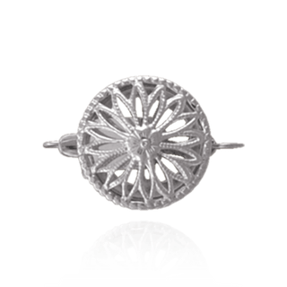 Round Filigree Flower Pearl Clasp (13 mm)