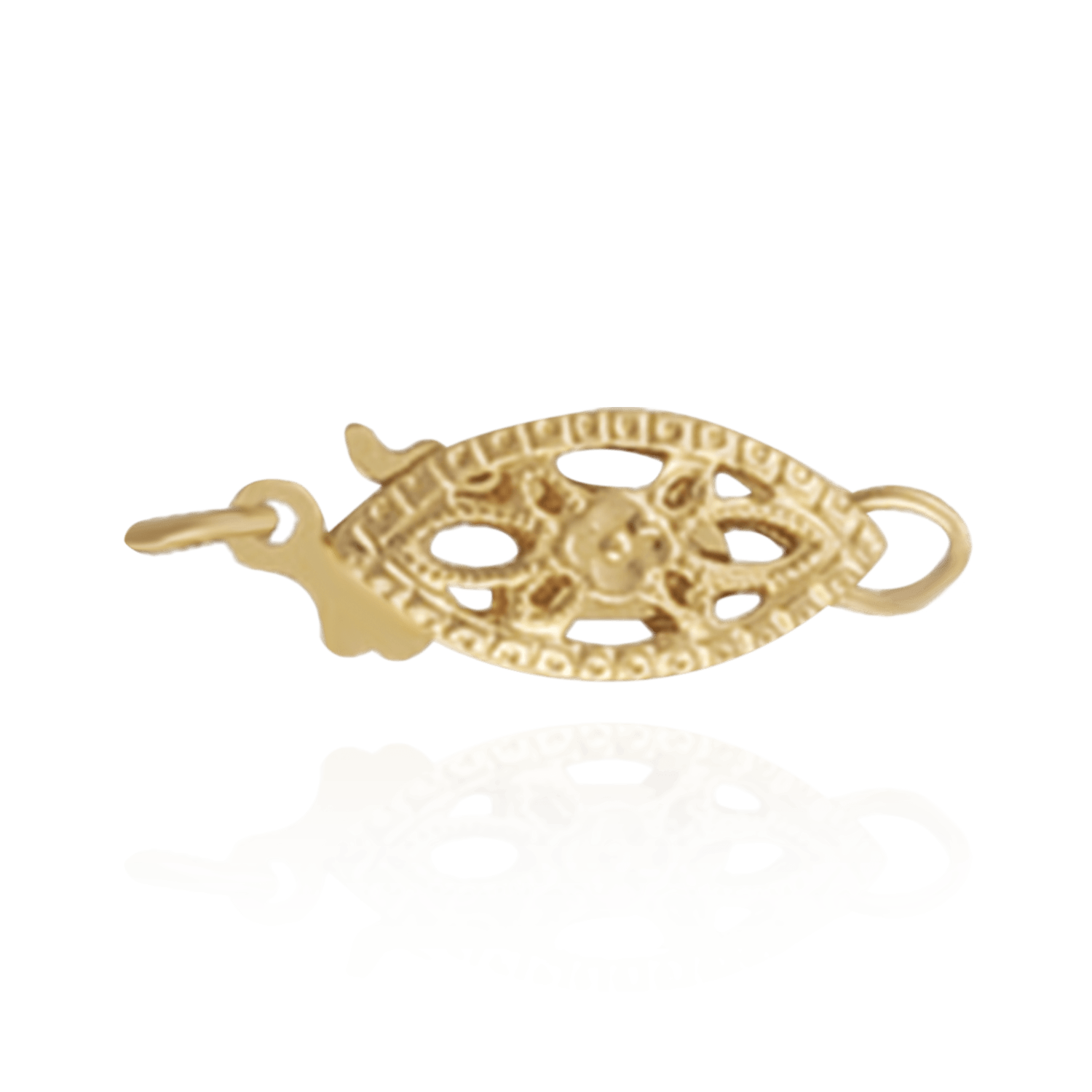 14K Gold Fish Hook Pearl Clasp with Filigree (12 mm)