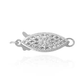 Fish Hook Pearl Clasp with Filigree (16 mm)