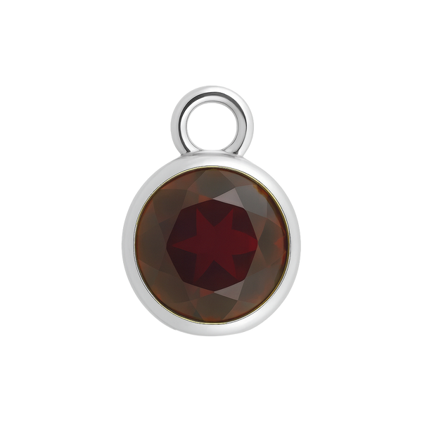 Diamond or Gemstone Bezel Drop Charm in 14K White Gold