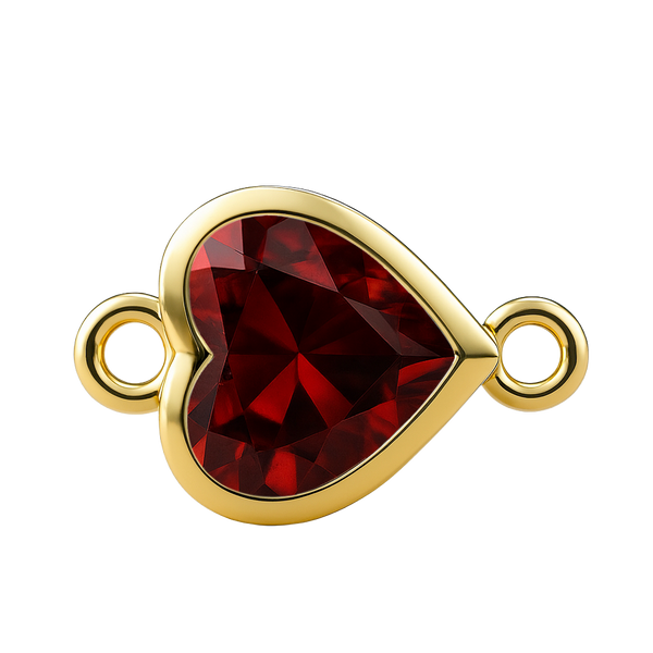 Diamond or Gemstone Heart Bezel Bracelet/Necklace Charm in 14K Yellow Gold