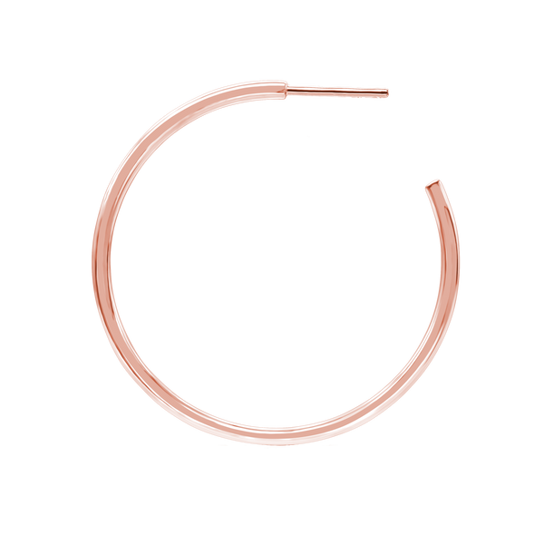 Round Tube Hoop Earring with Post in Sterling Silver (2 mm)