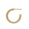 Round Tube Hoop Earring with Post in 14K Gold (3 mm)