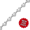 Bulk / Spooled Puffed Heart Chain in Sterling Silver (4.30 mm - 8.00 mm)