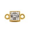 Diamond or Gemstone Square Bezel Bezel/Necklace Charm in 14K Yellow Gold